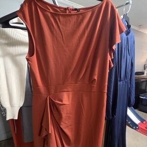 Miusol Asymmetrical Rust Orange Dress